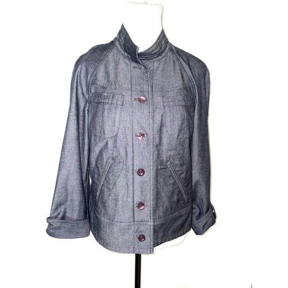 J. Jill 3/4 Sleeve Button Front Lightweight Jacket Size SP - Picture 1 of 7